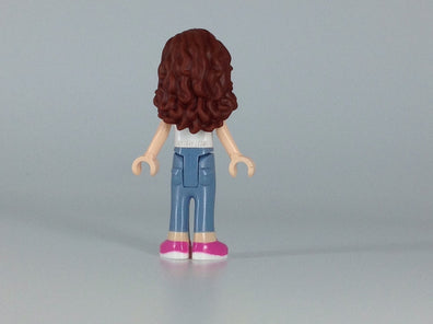 Olivia, Sand Blue Trousers, White Top with ID Badge